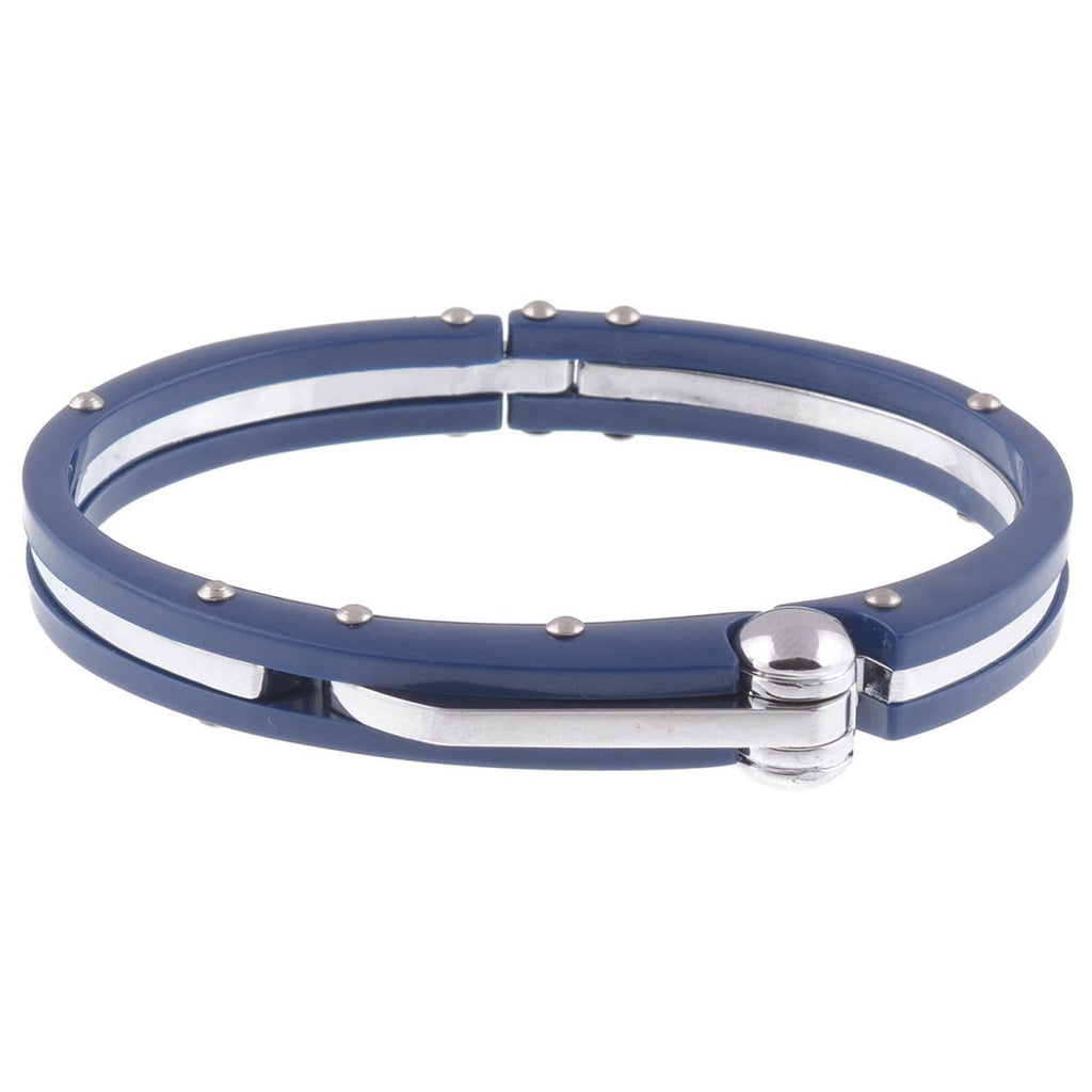 Toughened Fibre Neon Navy Blue Rubber Stainless Steel Bracelet Bulk