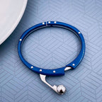 Toughened Fibre Neon Navy Blue Rubber Stainless Steel Bracelet Bulk