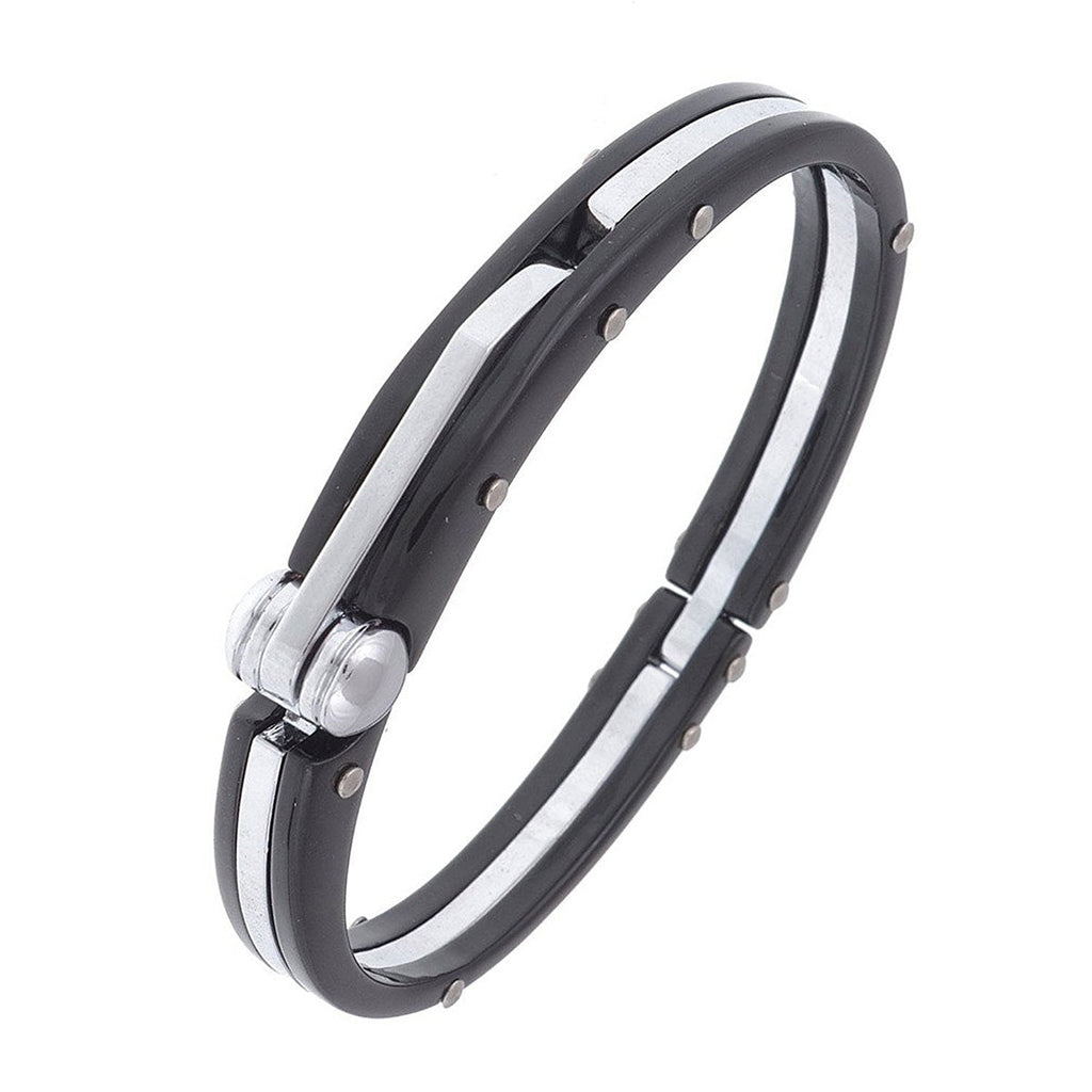 316L Stainless Steel Black Plated Openable Kada For Men Bulk