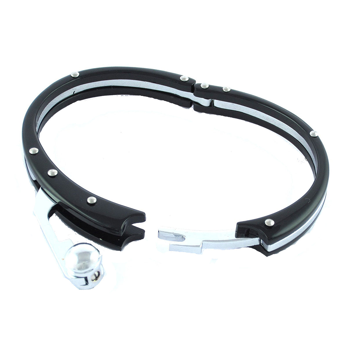316L Stainless Steel Black Plated Openable Kada For Men Bulk