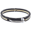 Toughened Black Fibre Gold Stainless Steel CZ Bracelet For Men Bulk