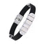 Black Surgical Stainless Steel Rubber Bracelet For Men Bulk