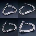 Engrave Letter Name Stainless Steel Chain Id Bracelet For Men Bulk