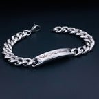 Engrave Letter Name Stainless Steel Chain Id Bracelet For Men Bulk