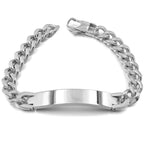 Engrave Letter Name Stainless Steel Chain Id Bracelet For Men Bulk