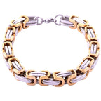 Semi Gold Plated 316L Stainless Steel Curb Chain Bracelet For Men