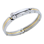 Two Tone 316L Stainless Steel Oval Super Fit Macho Kada For Men Bulk
