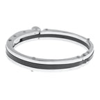 Black Silver Stainless Steel Oval Super Fit Macho Kada Bracelet Bulk