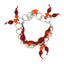 Orange Red Beads Charms Links Bracelet For Women Girls Bulk