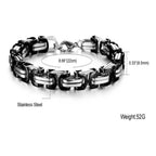 Black Coated 316L Stainless Steel Geometric Bracelet For Men Bulk