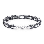 Black Coated 316L Stainless Steel Geometric Bracelet For Men Bulk