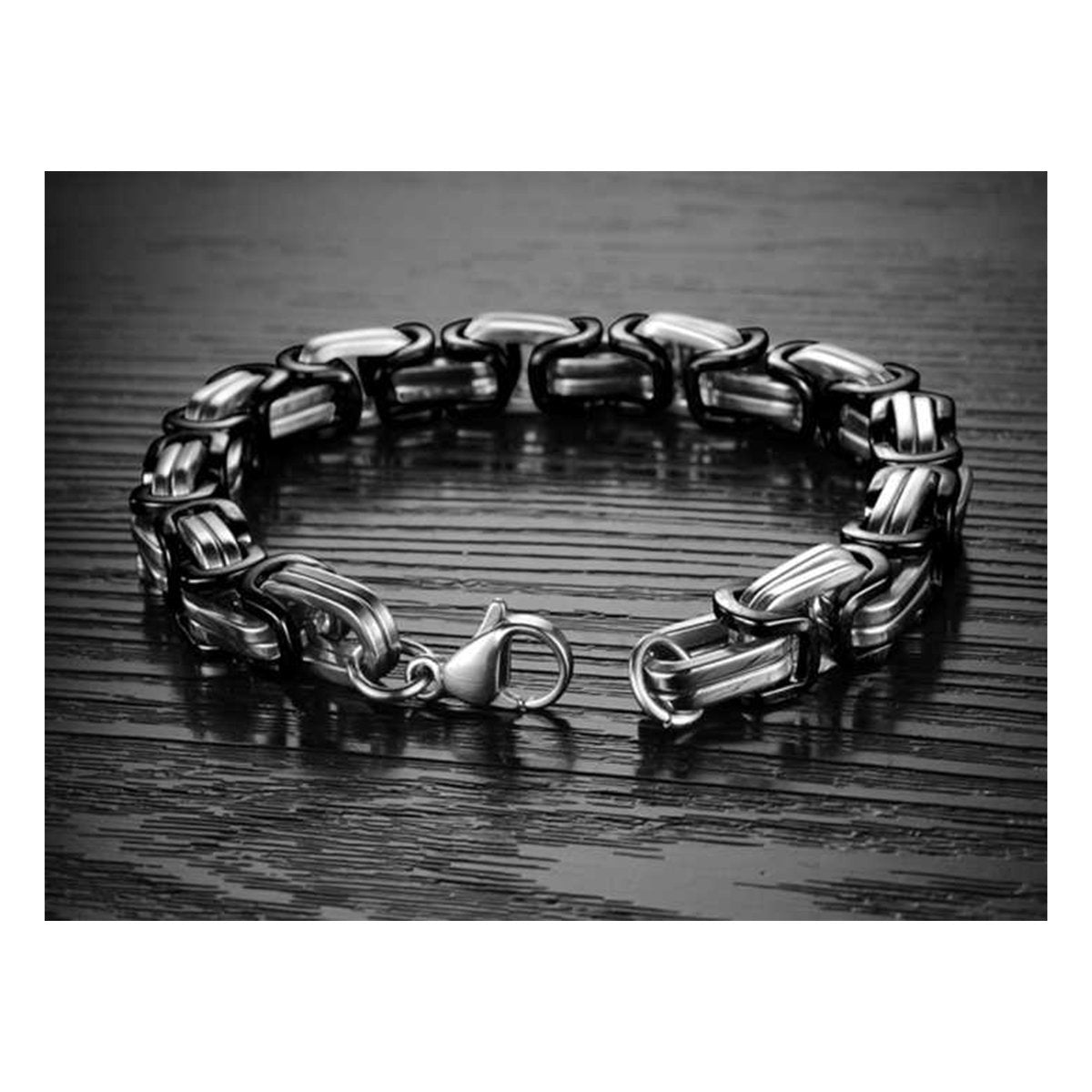 Black Coated 316L Stainless Steel Geometric Bracelet For Men Bulk Main image