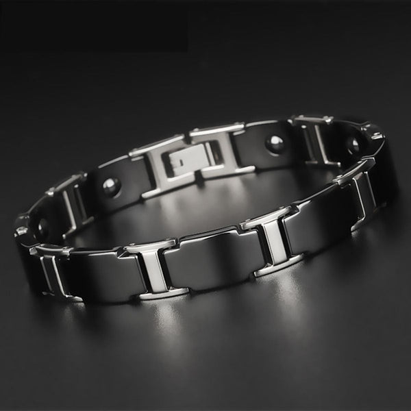 Tungsten Carbide Ceramic Black Bio Magnetic Bracelet For Men Bulk Main image