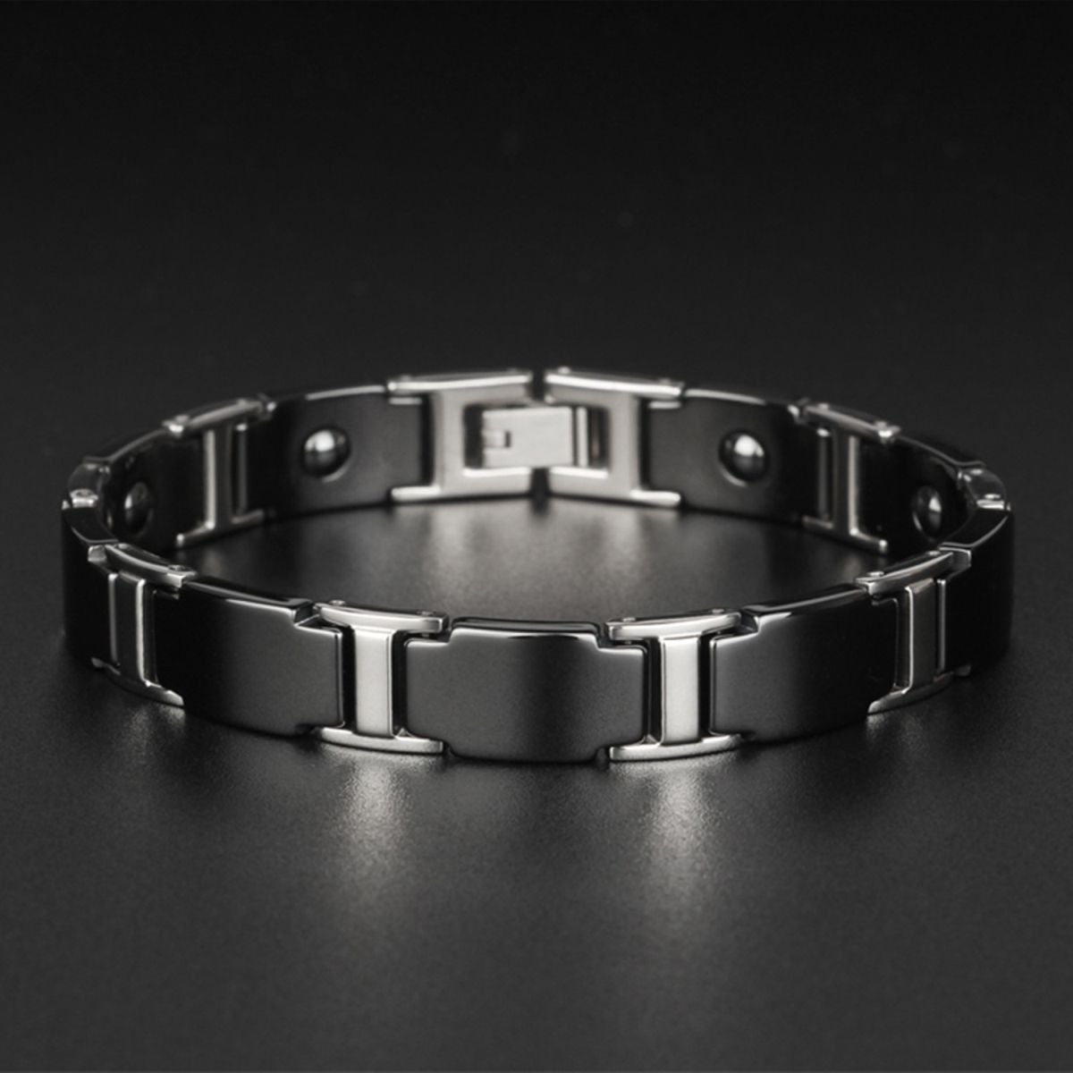 Tungsten Carbide Ceramic Black Bio Magnetic Bracelet For Men Bulk