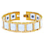 Tungsten Carbide Rose Gold White Ceramic Classic Bio Magnetic Bracelet