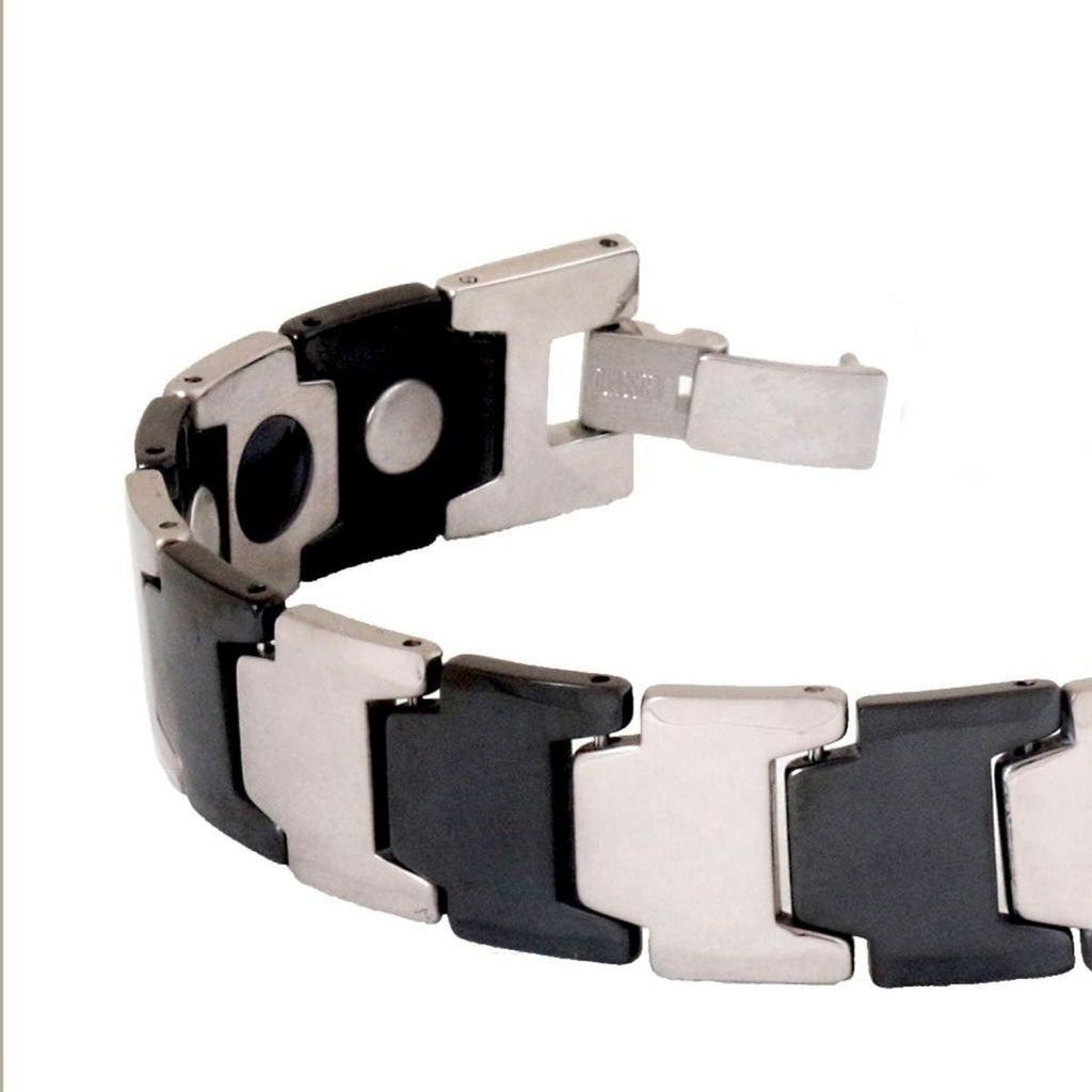 Tungsten Carbide Black Grey Bio Magnetic Men Bracelet For Men Bulk