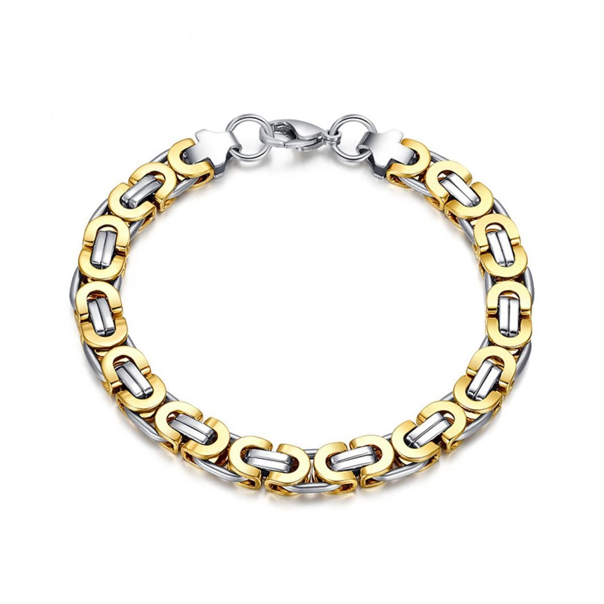 316L Stainless Steel Gold And Plated Geometric Bracelet For Men Bulk Secondary image