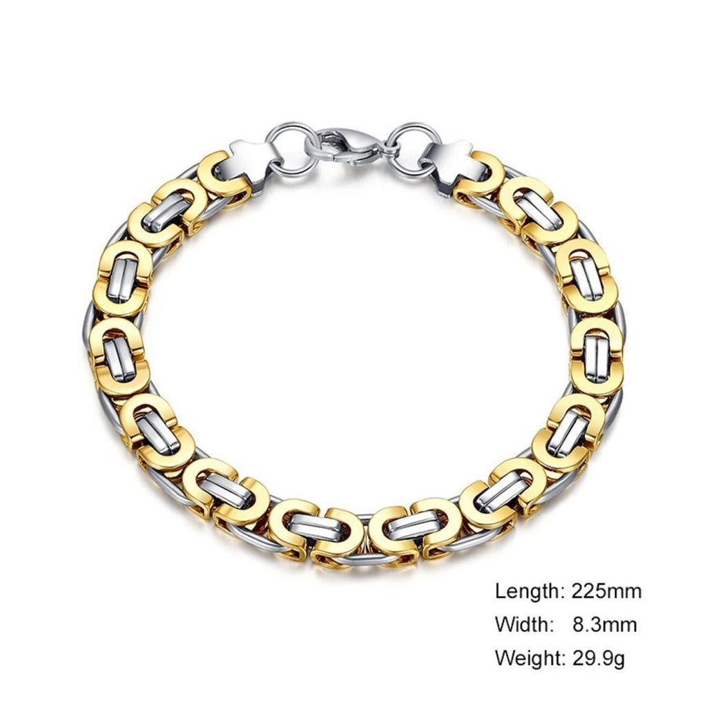 316L Stainless Steel Gold And Plated Geometric Bracelet For Men Bulk
