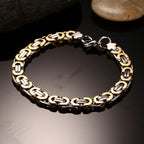 316L Stainless Steel Gold And Plated Geometric Bracelet For Men Bulk