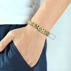 316L Stainless Steel Gold And Plated Geometric Bracelet For Men Bulk