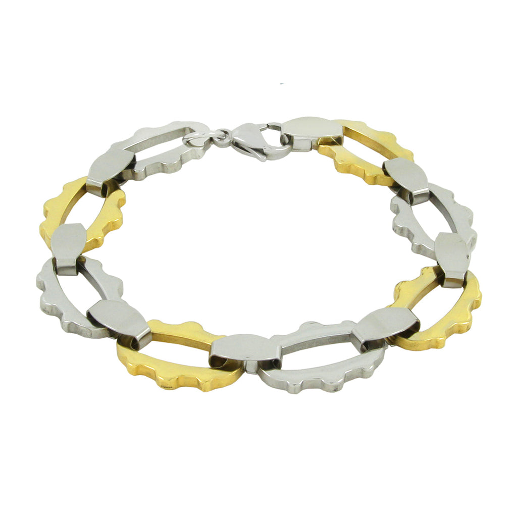 Designer Gold Plated 316 Stainless Steel Links Bracelet For Men Bulk