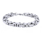 316L Stainless Steel 3D Byzantine Silver Plated S Bracelet Men Bulk