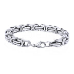 316L Stainless Steel 3D Byzantine Silver Plated S Bracelet Men Bulk