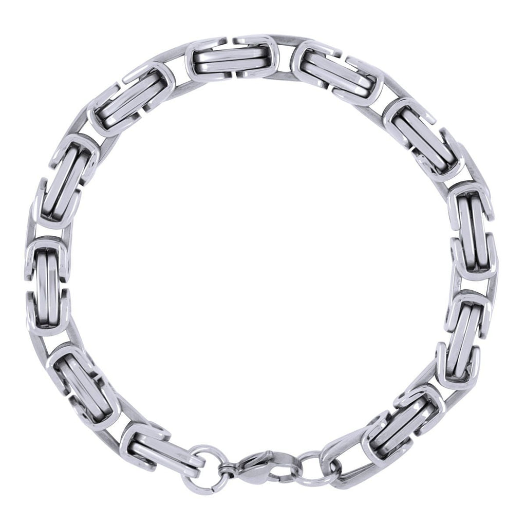 316L Stainless Steel 3D Byzantine Silver Plated S Bracelet Men Bulk