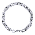 316L Stainless Steel 3D Byzantine Silver Plated S Bracelet Men Bulk