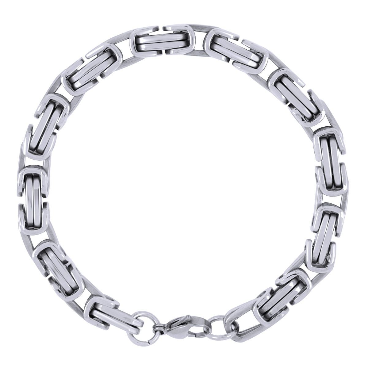 316L Stainless Steel 3D Byzantine Silver Plated S Bracelet Men Bulk