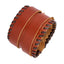 Brown Leather Black Border Stitched Buckle Fre Siz Bracelet Men Bulk