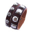 Genuine Brown Leather Twin Layer Studded Wrist Band Bracelet Men Bulk