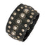 Bullets Genuine Black Leather Broad Wrist Band Bracelet Bulk