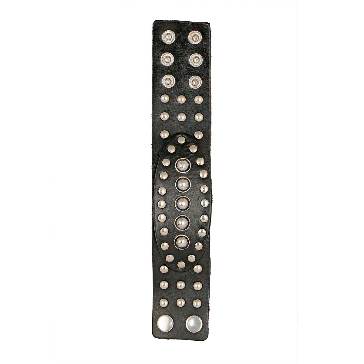 Bullets Genuine Black Leather Broad Wrist Band Bracelet Bulk