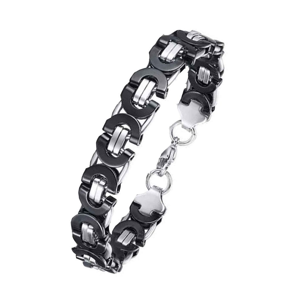 316L Stainless Steel Black Byzantine Bracelet For Men Bulk