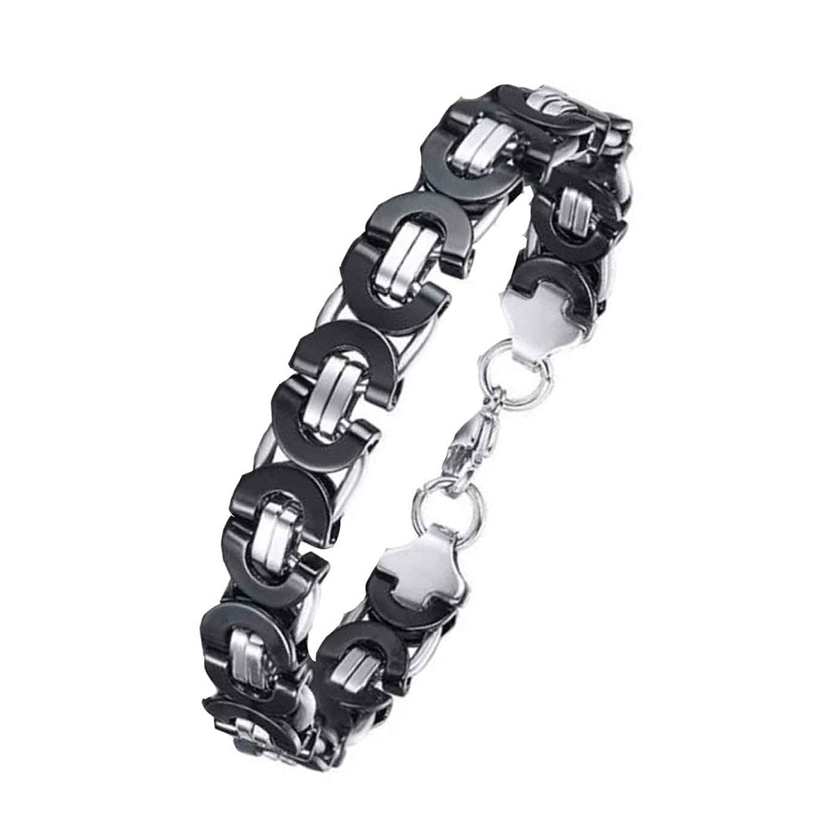 316L Stainless Steel Black Byzantine Bracelet For Men Bulk