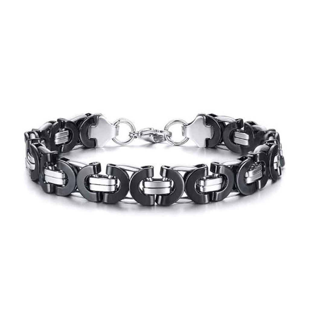 316L Stainless Steel Black Byzantine Bracelet For Men Bulk