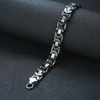 316L Stainless Steel Black Byzantine Bracelet For Men Bulk