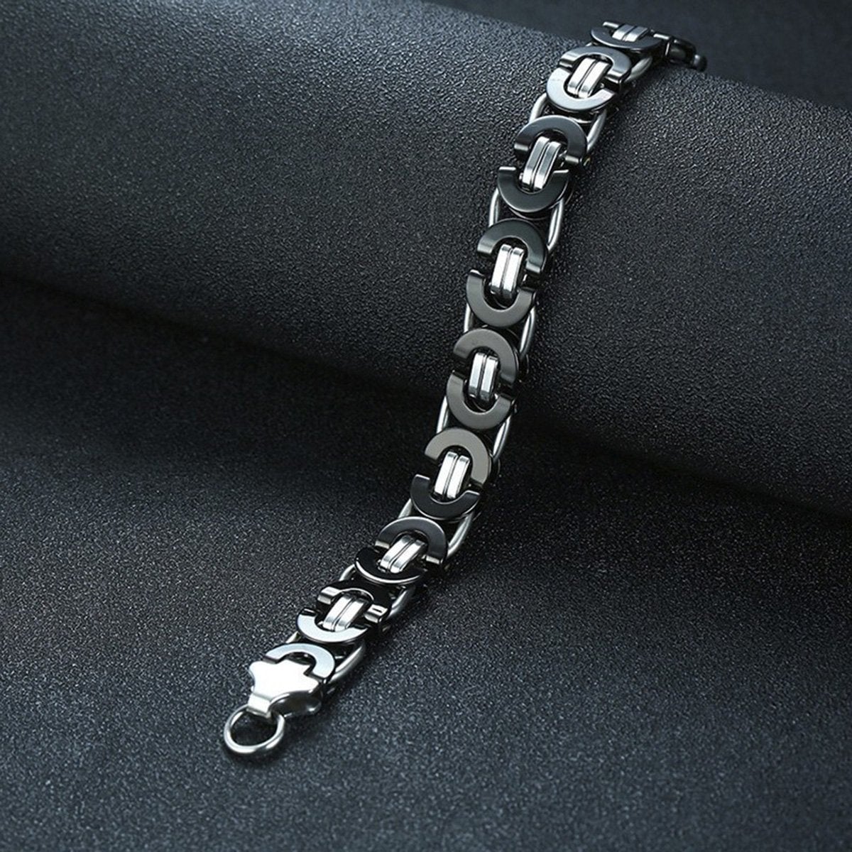 316L Stainless Steel Black Byzantine Bracelet For Men Bulk