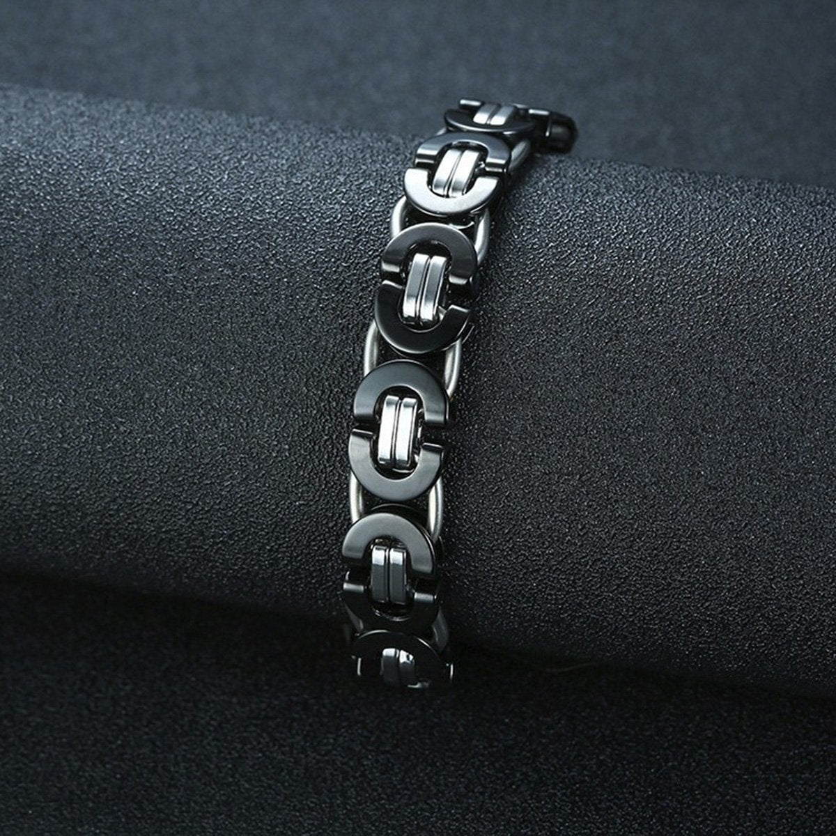 316L Stainless Steel Black Byzantine Bracelet For Men Bulk