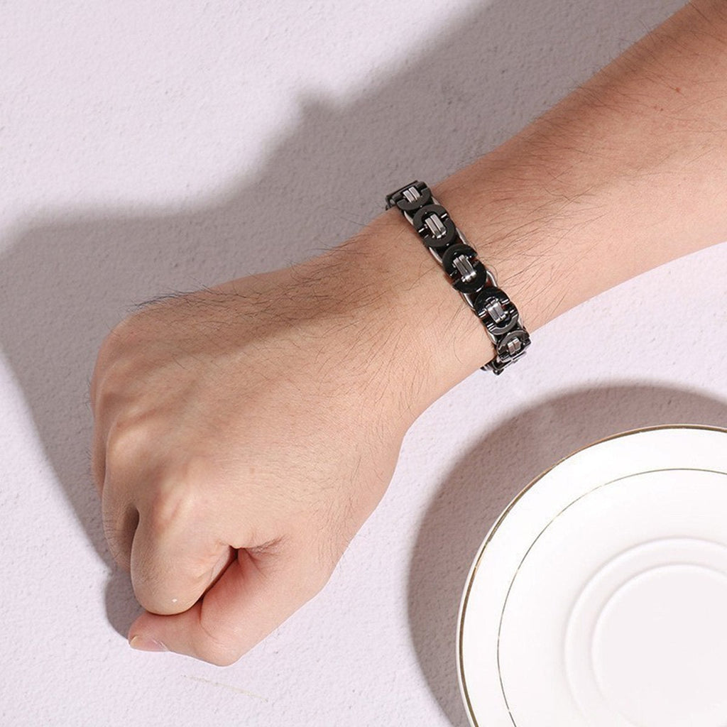 316L Stainless Steel Black Byzantine Bracelet For Men Bulk