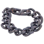 316L Stainless Steel Black Rhodium Big Links Men Bracelet Bulk