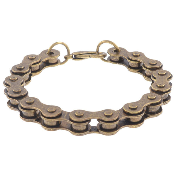 Biker Cycle Chain Oxidized Brass Funky Men Boys Bracelet Bulk Main image