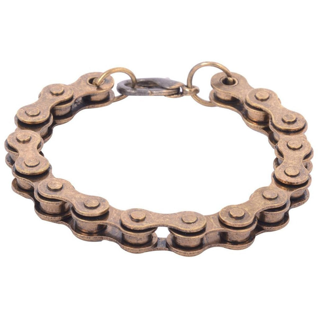 Punk Vintage Motorcycle Cycle Biker Bronze Chain Bracelet Men Bulk