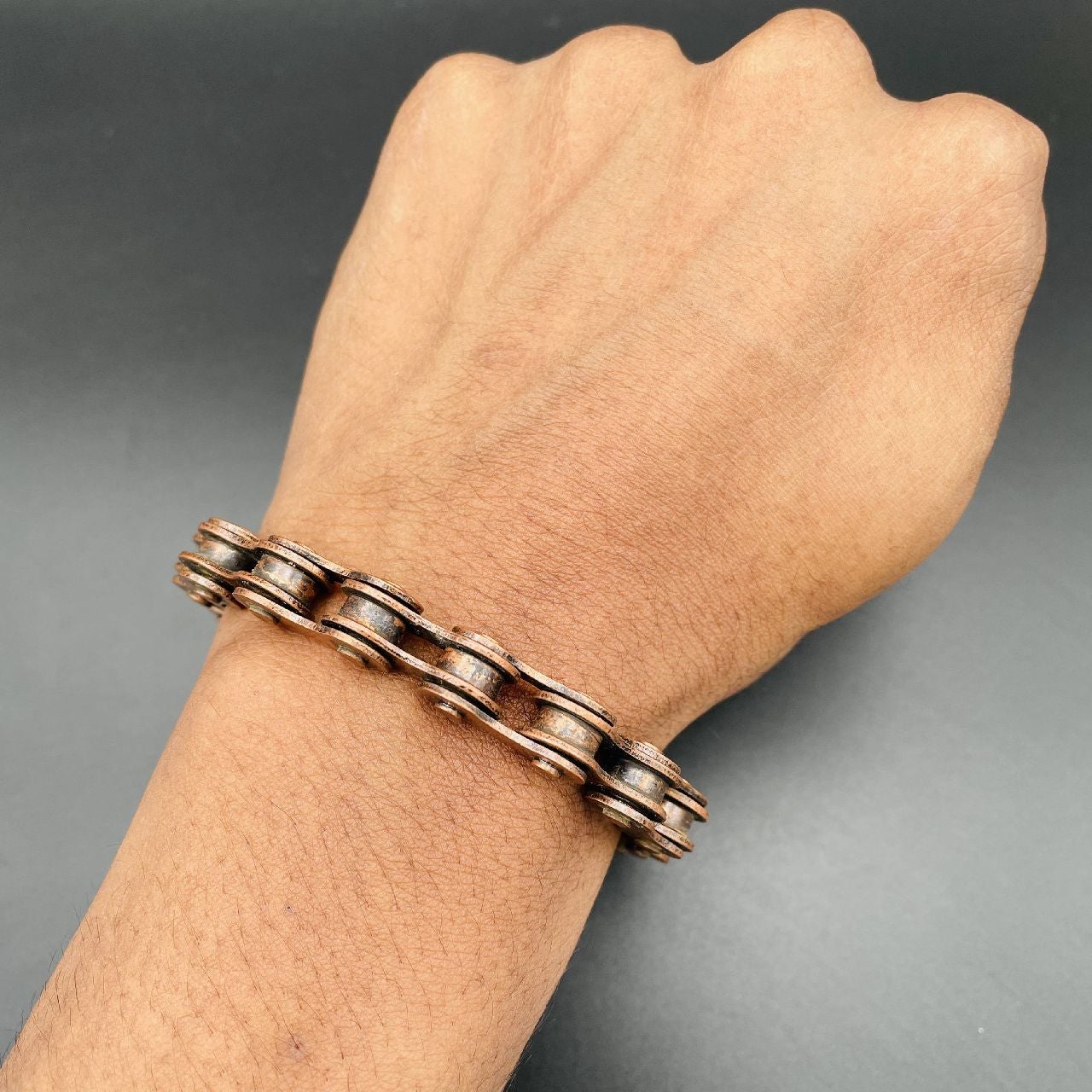 Punk Vintage Motorcycle Cycle Biker Bronze Chain Bracelet Men Bulk