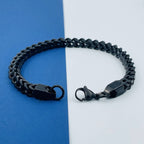316L Stainless Steel Black Rhodium Wheat Design Men Bracelet Bulk