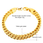 316L Stainless Steel 18K Gold Plated Wheat Design Bracelet Men Bulk