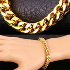 316L Stainless Steel 18K Gold Plated Wheat Design Bracelet Men Bulk
