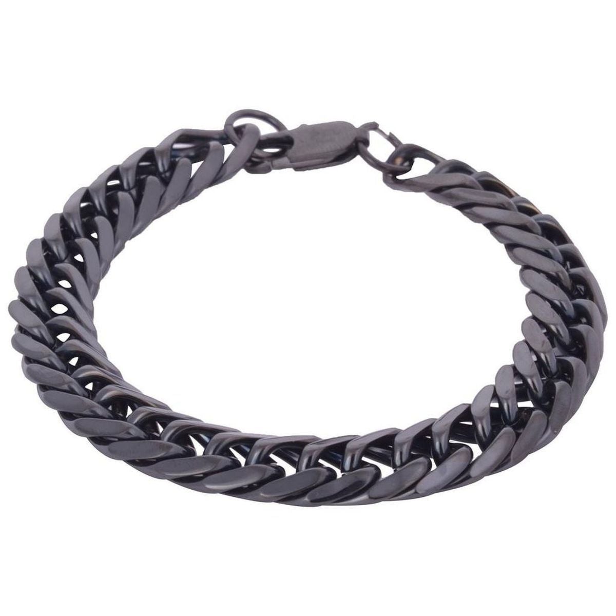 316L Stainless Steel Classic Black Curb Solid Bracelet For Men Bulk Main image
