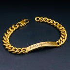 Engrave Letter Name Stainless Steel Chain Id Bracelet For Men Bulk